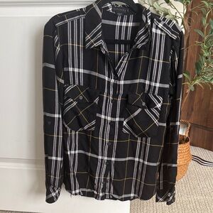 Sanctuary Black and White Plaid Shirt